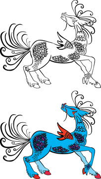 Fancy seahorse - mysterious mythological creature