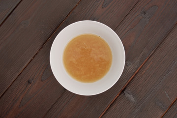Onion soup on a table