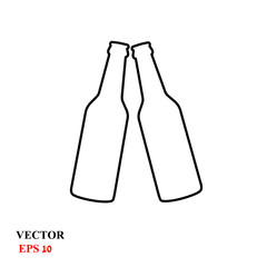 two bottles of beer. vector illustration