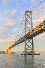 Lights and Shades on the Bay Bridge. Port of San Francisco, California, USA.