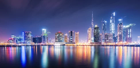 Foto op Canvas View on skyscrapers in modern center of Dubai at the sunset,Dubai,United Arab Emirates © Rastislav Sedlak SK