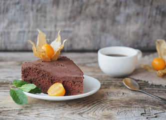 homemade biscuit cake with chocolate coconut cream