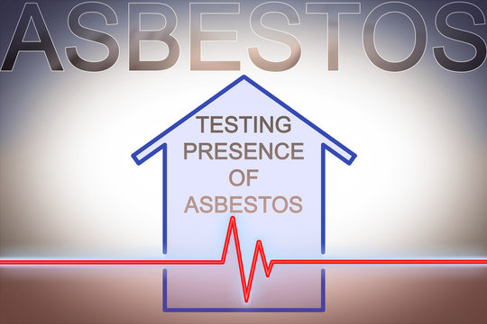 Test on the presence of asbestos in the construction materials of our homes - concept image with check-up chart about asbestos level testing