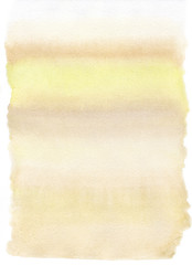 Colorful watercolor brush strokes. Yellow horizontal gradient fill. Card for text and design, wallpaper paper texture. Canvas for web, print.
