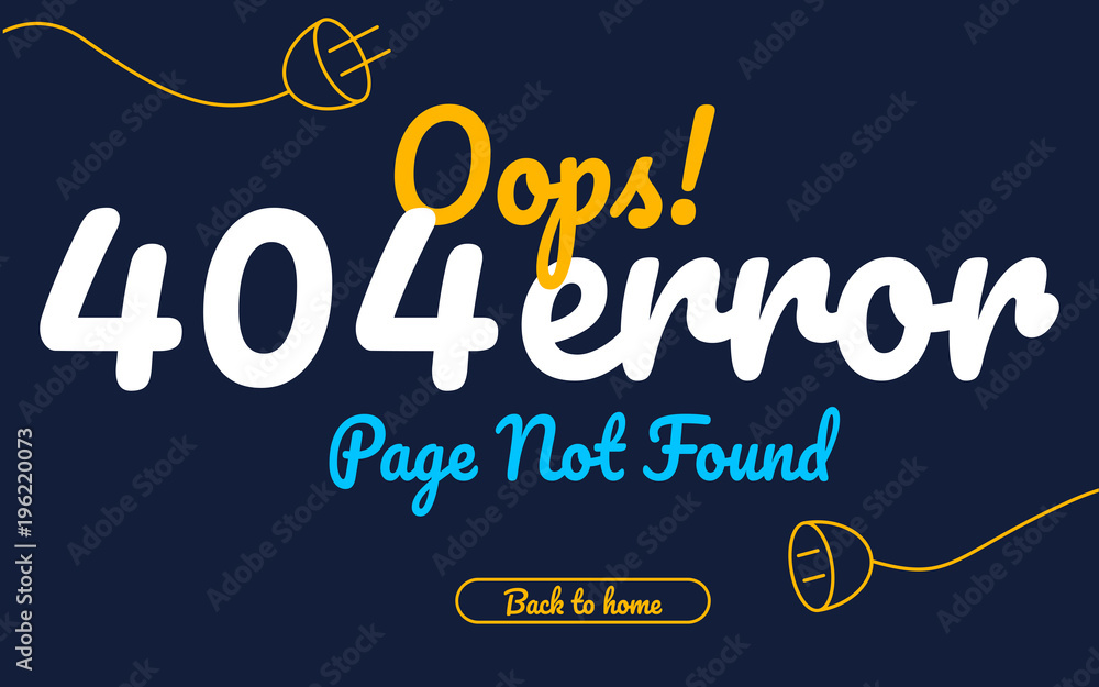 Poster 404 error page not found vector text