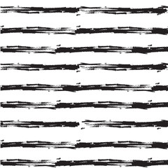 HORIZONTAL PARALLEL LINES. PAINTED BRUSH GRUNGE ART. SEAMLESS VECTOR PATTERN.