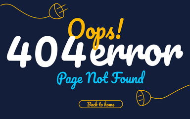 404  error page not found vector text