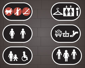 Vector set building navigation icon