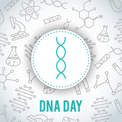 DNA Day, April 25, vector Illustration
