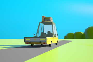 Obraz na płótnie Canvas Summer Travel 3D Illustration
