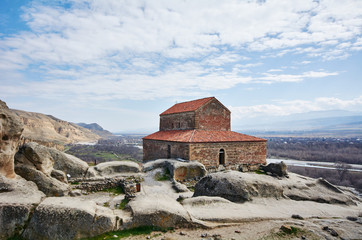 Ancient basilica at Uplistsikhe cave complex (Lord's fortress) near Gori Georgia
