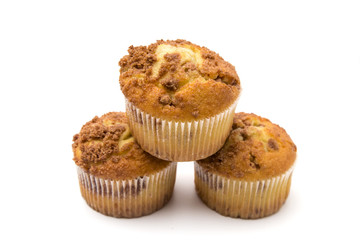 Brown Sugar and Cinnamon Muffins on a White Background
