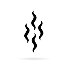 Hot steam vector icon