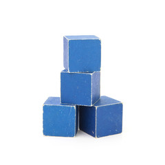 Obraz premium Stacked cubes isolated on white background