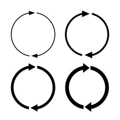 Arrow rotation vector icon set