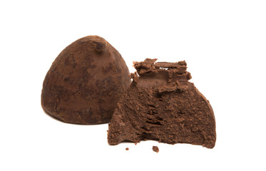 chocolate belgian truffle isolated