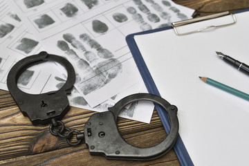 police report, handcuffs, fingerprints. Detective, officer. capture of the attacker, description of...