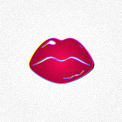Sensual red lips vector icon. Vector illustration isolated on a white background.
