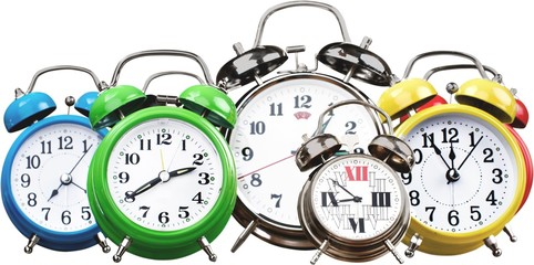 Collection of Alarm Clocks - Isolated