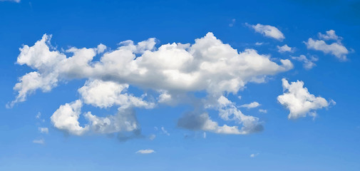 Elegant Vector Clouds On Blue Sky Background