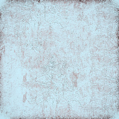 Vintage blue grunge background. The texture of the old surface. Abstract pattern of cracks, scuffs, dust