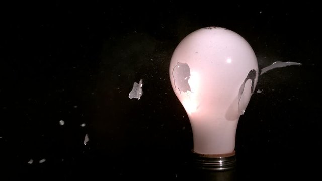 Light bulb shot with BB gun. 1500 frames per second.