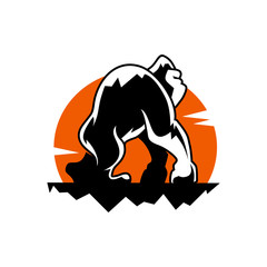 Gorilla Logo With Sun