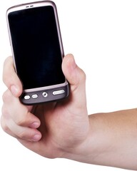 hand holding a mobile phone