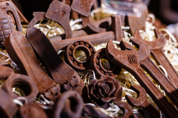 various tools made of chocolate