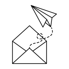 envelope mail with airplane paper
