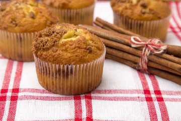 Brown Sugar and Cinnamon Muffins on a Kitchen Counter