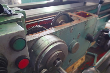 Metalworking machine with an open housing is ready for maintenance