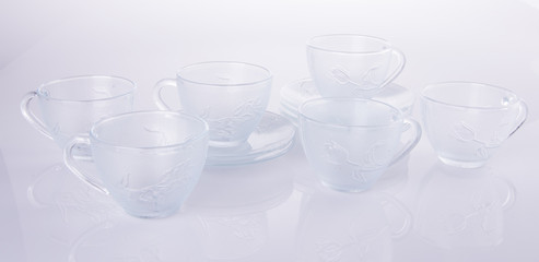 Glass cup on a background