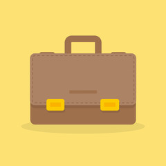 Briefcase illustration. Business concept. Colorful icon. Flat design, vector illustration