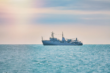 Military Ship in the Sea