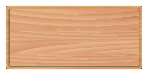 Wooden Board vector realistic illustration on white background