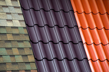 Close-up of new clean roof tile.