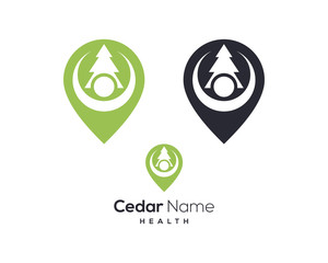 Find the Map with Cedar Care People Abstract Symbol Icon Logo Vector