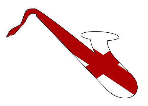 Saxophone Silhouette With Alabama State Flag