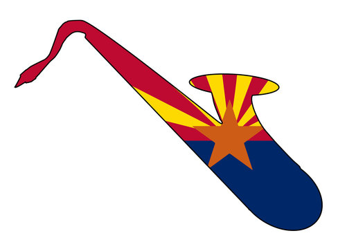 Saxophone Silhouette With Arizona State Flag