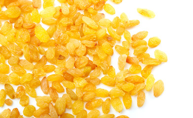 Placer of gold raisins, dried grapes.