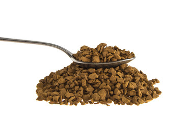 spoon with coffee on isolated white background