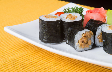 japanese cuisine. sushi on the background