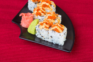 japanese cuisine. sushi on the background