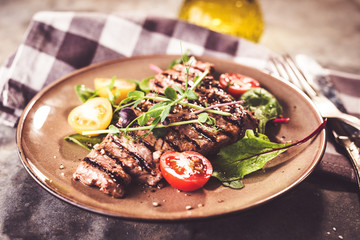 Grilled beef steak