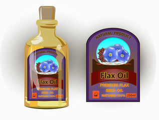 Vector label for refined flaxseed oil