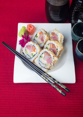 japanese cuisine. sushi on the background