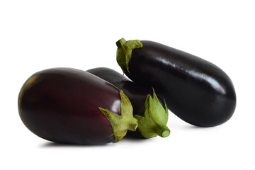 Eggplants isolated on white background