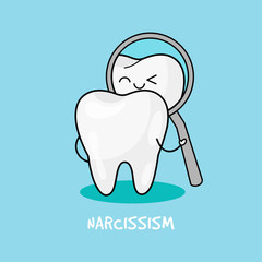 Dental personage vector illustration. Illustration for children dentistry. Oral hygiene, teeth cleaning.