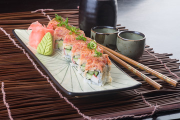 japanese cuisine. sushi on the background